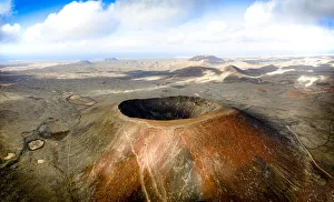 Crater Prints: Aerial view of the crater of Hondo volcano (Calderon Hondo)