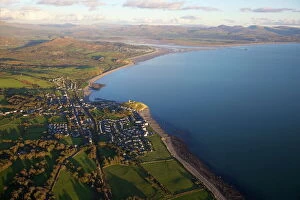 Images Dated 24th October 2010: Aerial view of Criccieth in evening light, Llyn Peninsula, North Wales