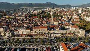 Streets Prints: Aerial view of Diocletian's Palace and surrounding area in Split