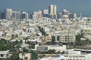 Bahrain Prints: Aerial view over the Diplomatic Quarter, Bahrain, Middle East