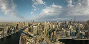 High Rises Prints: Aerial view of downtown Dubai, United Arab Emirates, Middle East