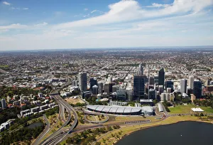 View From Above Prints: Aerial view of downtown Perth, Western Australia, Australia, Pacific