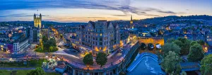 Connections Prints: Aerial view by drone over Bath, Somerset, England, United Kingdom, Europe