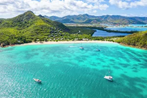 Oceans Gallery: Aerial view by drone of Hermitage Bay and Caribbean Sea, Antigua, Antigua and Barbuda