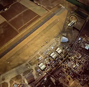 View From Above Prints: Aerial view of Duxford Aerodrome