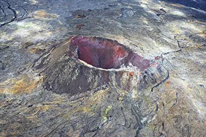 Aerial view of the eruption area near to Reykjavik, Icelandic southern coast, Iceland, Polar Regions