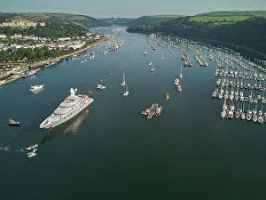 Voyages Prints: An aerial view of the estuary of the River Dart