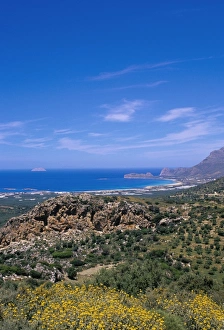 Aerial view of Falassarna coastline and beach