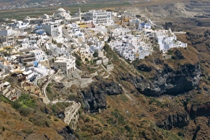 Aerial view over Fira Town