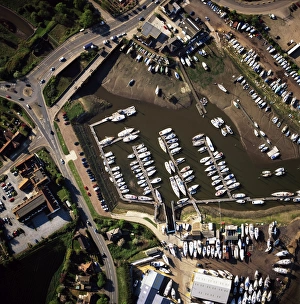 Directly Above Prints: Aerial view of Foxs, Marina, Ipswich, Suffolk, England, United Kingdom, Europe