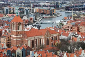 Identity Prints: Aerial view of Gdansk, a city on the Baltic coast, Poland