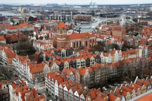 Pomeranian Prints: Aerial view of Gdansk, a city on the Baltic coast, Poland