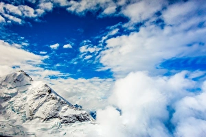 Covering Prints: Aerial view of Glacier Peak on Fox Glacier, South Island, New Zealand, Pacific