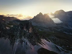 Landform Prints: Aerial view of Grand Ser√π and Grand Adret at sunrise during summer