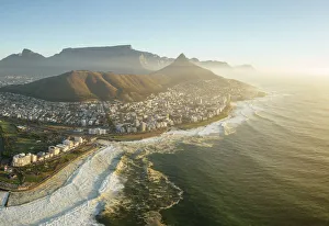 Cityscapes Prints: Aerial view from Green Point over Cape Town, Western Cape, South Africa, Africa