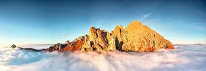 Como Prints: Aerial view of Grignetta (Grigna Meridionale) emerging from autumn fog