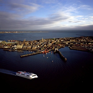 Aerial view of Harwich International Port, one of the Haven ports, Essex