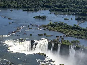 Aerial view by helicopter of Iguacu Falls (Cataratas do Iguacu)