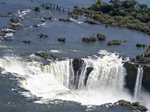 Aerial view by helicopter of Iguacu Falls (Cataratas do Iguacu)