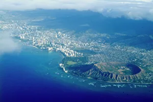 Crater Prints: Aerial view of Honolulu