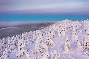 Lapland Prints: Aerial view of ice sculptures, Oulanka National Park