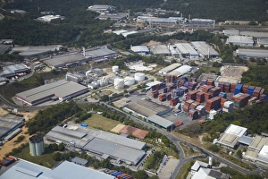 Manaus Prints: Aerial view of industrial estate, Manaus, Amazonas, Brazil, South America
