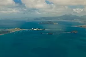 Aerial view of the island of Grand Terre, Mayotte, French Departmental Collectivity of Mayotte