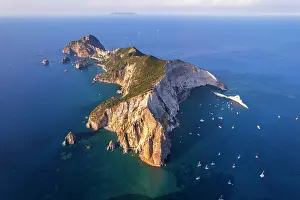 Latina Province Prints: Aerial view of the island of Palmarola