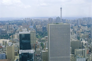 Aerial view of Johannesburg city centre
