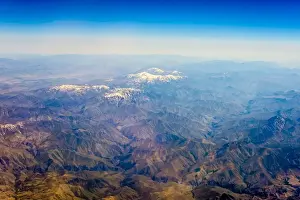 Aerial view of Kashmir mountains, near the border of Pakistan and Afghanistan, Asia