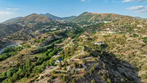 Homes Prints: Aerial view of Lachin mountain resort with rural landscape