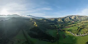 Aerial view of landscape, Zuleta, Imbabura, Ecuador, South America