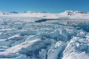 Aerial view of Larsen Inlet glacier, Weddell Sea, Antarctica, Polar Regions