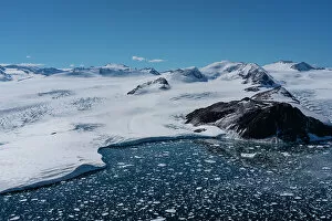 Aerial view of Larsen Inlet glacier, Weddell Sea, Antarctica, Polar Regions