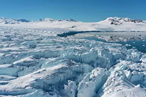 Aerial view of Larsen Inlet glacier, Weddell Sea, Antarctica, Polar Regions
