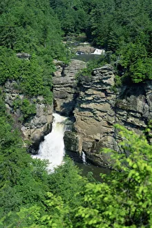 Water Fall Prints: Aerial view over Linville Falls