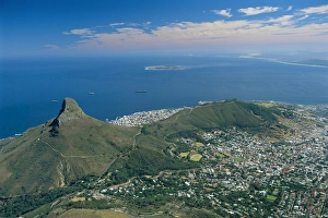 Lions Head Prints: Aerial view over Lions Head from Table Mountain