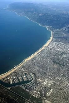 Aerial view of Los Angeles with Marina del Rey below, California, United States of America