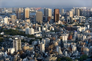 Images Dated 14th May 2009: Aerial view of metropolitan Tokyo from atop the Mori Tower at Roppongi Hills