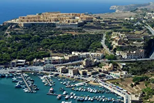 Quay Prints: Aerial view of Mgarr, Gozo Island, Malta, Mediterranean, Europe