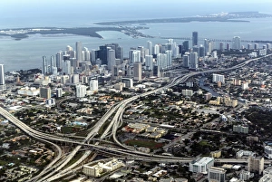 Urban Sprawl Prints: Aerial view of Miami, Florida, United States of America, North America