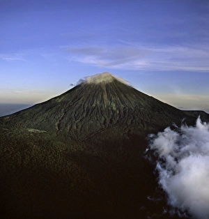 Rwanda Prints: Aerial view of Mount Karisimbi