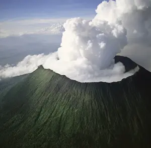 View From Above Prints: Aerial view of Mount Nyiragongo