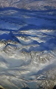 Vast Prints: Aerial view of Mountain Range, Greenland, Denmark