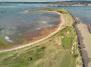 Dawlish Warren Prints: Aerial view of the mouth of the River Exe