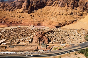 Economy Prints: Aerial view of the Old mudbrick village under reconstruction