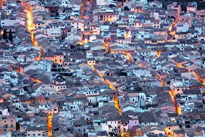 Majorca Prints: Aerial view of old town, Pollenca, Majorca, Balearic Islands, Spain, Mediterranean