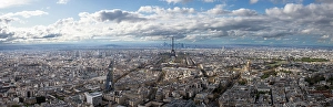 Metropolis Prints: Aerial view of Paris with Eiffel Tower, Paris, France