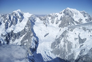 Mount Cook Prints: Aerial view of peak of Mount Cook
