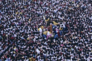 Celebrate Prints: Aerial view of pilgrims and devotees taking part in